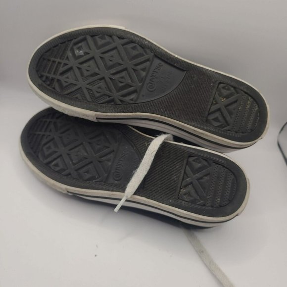 Converse All Star Floral Double Tongue Youth Sneakers Size 2 Black Canvas - Picture 5 of 6